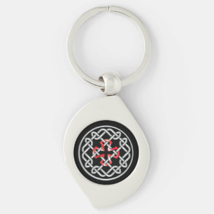 Porte-clés Porte - clé métallique rouge noeud celtique