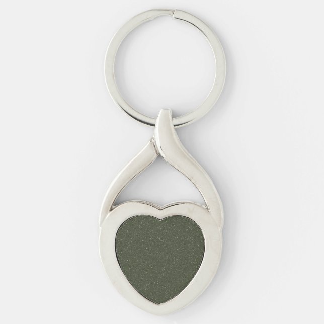 Porte-clés Porte - clé métallique texturé Moss Green Heart (p (Devant)