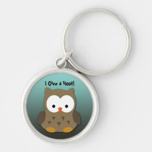 Porte-clés Porte - clé mignon de hibou avec le texte fait sur