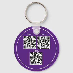 Porte-clés Porte - clé minimaliste noir à code Qr multiple pe