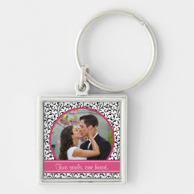Porte-clés Porte - clé Modèle photo Chic Mariage damassé (Devant)