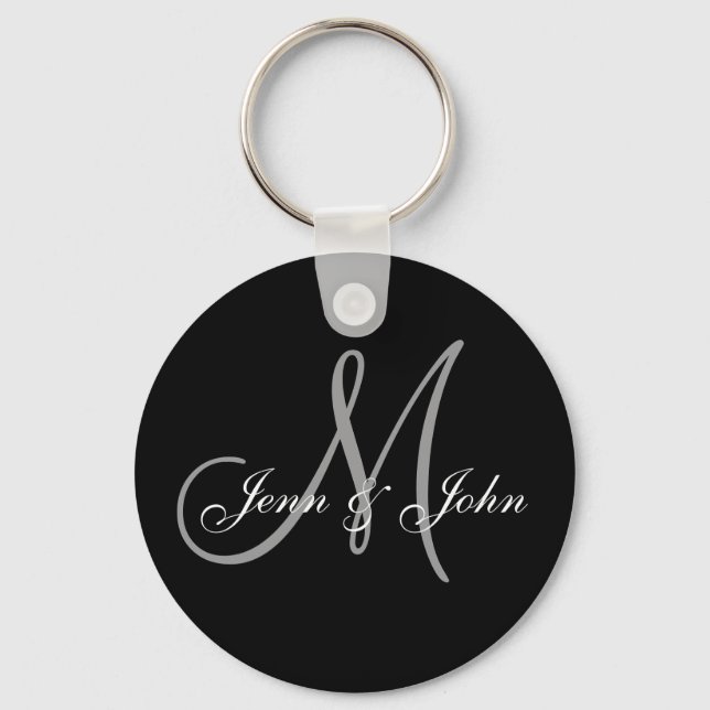 Porte-clés Porte - clé Monogramme Mariage personnalisé (Recto)