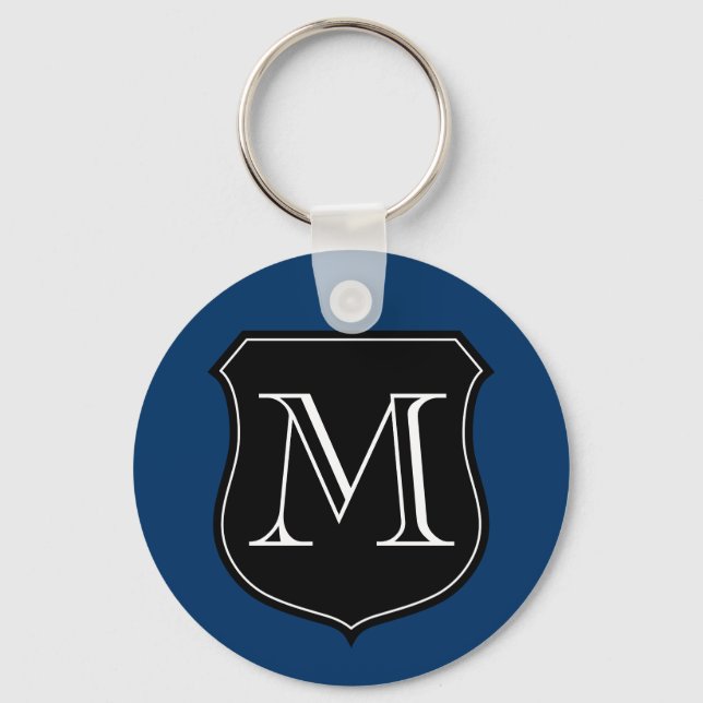 Porte-clés Porte - clé monogramme personnalisé avec emblème d (Recto)