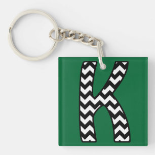 Porte-clés Porte - clé Monogramme personnalisé : K : Chevrons