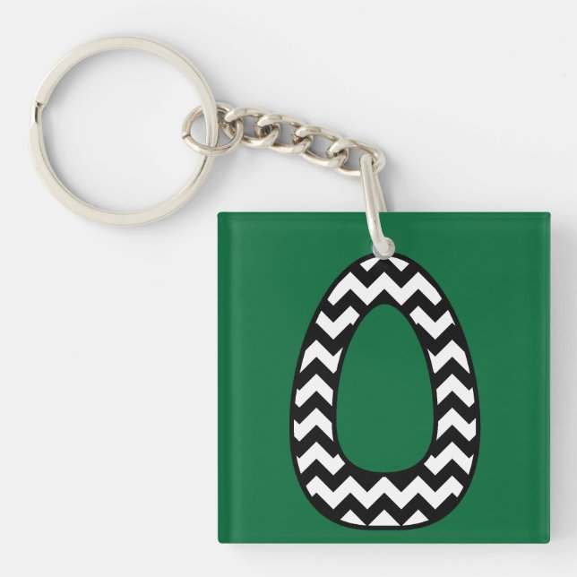Porte-clés Porte - clé Monogramme personnalisé : O : Chevrons (Devant)