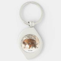 Porte - clé monogramme personnalisé Tigers d'hiver
