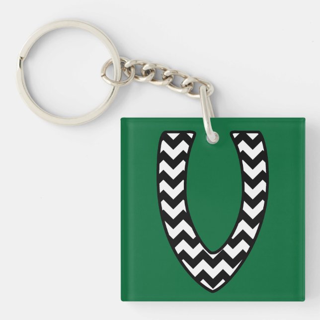 Porte-clés Porte - clé Monogramme personnalisé : V : Chevrons (Devant)