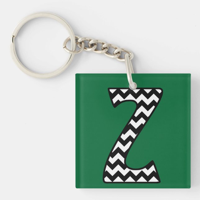 Porte-clés Porte - clé Monogramme personnalisé : Z : Chevrons (Devant)