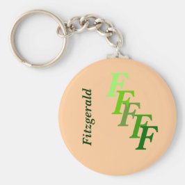 Porte-clés Porte - clé - Monogramme vert avec nom