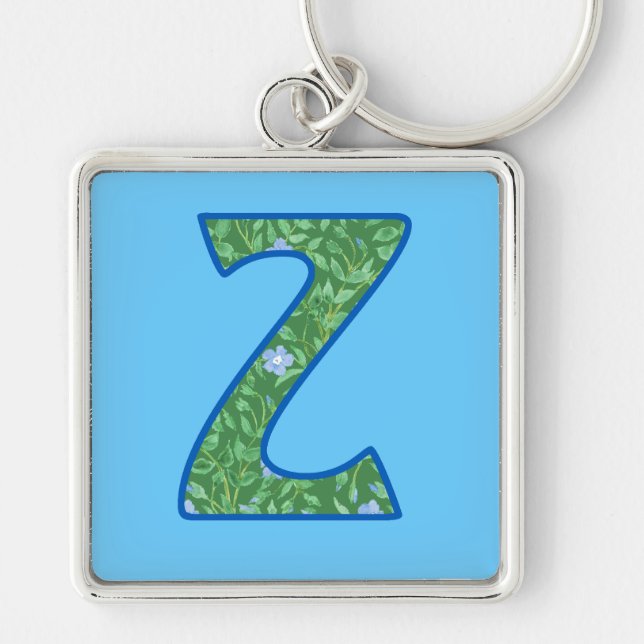 Porte-clés Porte - clé Monogramme Z Personnalisé, Ditsy Motif (Devant)