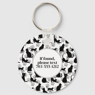 Porte-clés Porte - clé Motif de chat noir