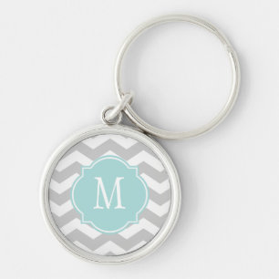 Porte-clés Porte - clé Motif gris et blanc Chevron