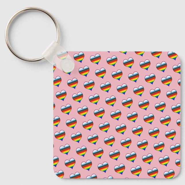 Porte-clés Porte - clé Motif Rainbow Heart (Recto)
