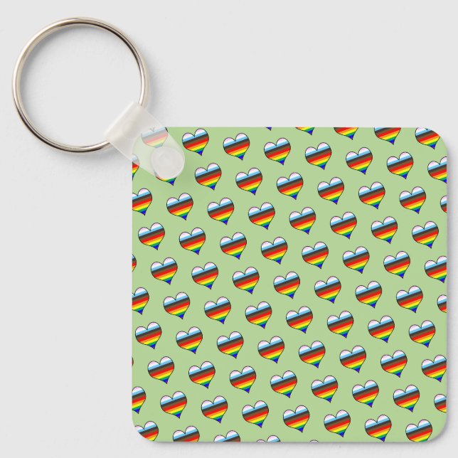 Porte-clés Porte - clé Motif Rainbow Heart (Recto)
