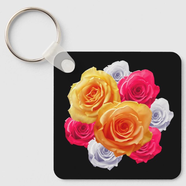 Porte-clés Porte - clé Motif Rose florissant (Recto)