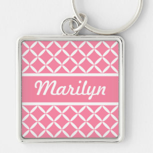 Porte-clés Porte - clé Motif rose personnalisé