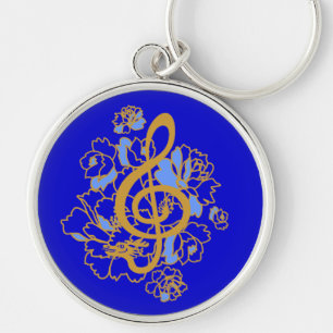 Porte-clés Porte - clé musical de coutume de pivoines de cle