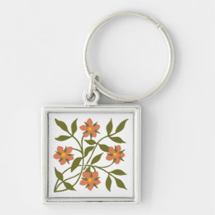 PORTE-CLÉS PORTE - CLÉ ORANGE FLEURS