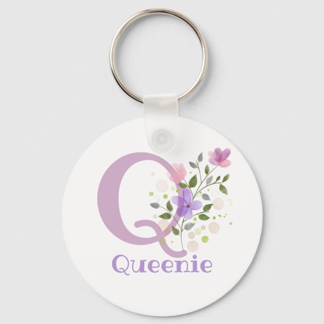 Porte-clés Porte - clé ou clé Fob dans un design floral avec  (Recto)