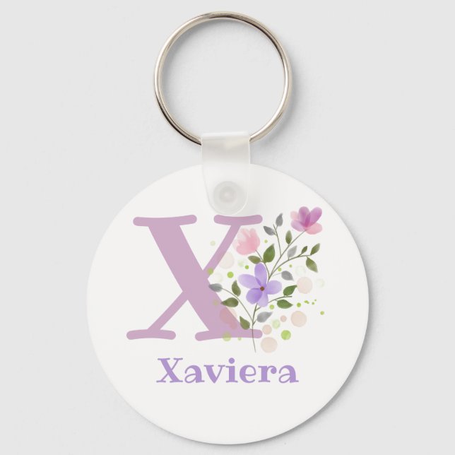 Porte-clés Porte - clé ou clé Fob dans un design floral avec  (Recto)