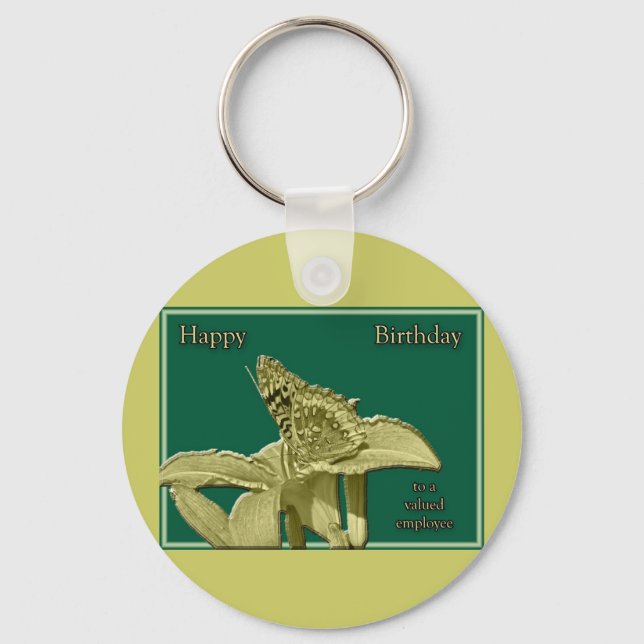 Porte-clés Porte - clé papillon d'anniversaire de l'employé (Recto)