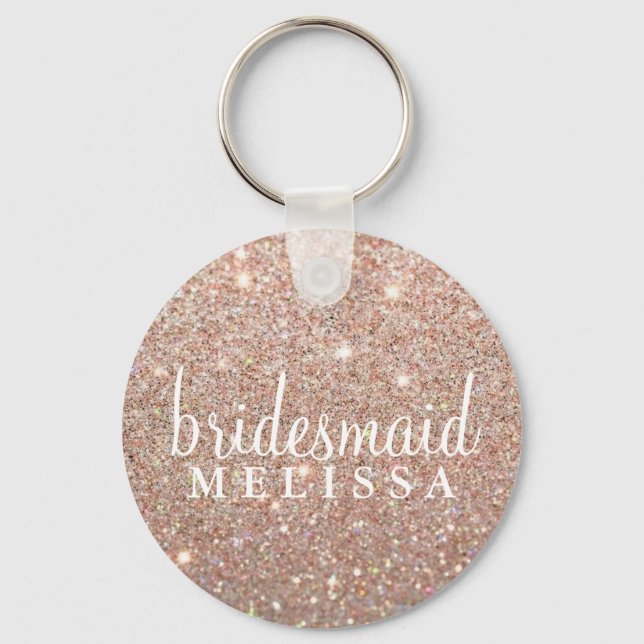 Porte-clés Porte - clé Parties scintillant Bridesmaid - Rose  (Recto)