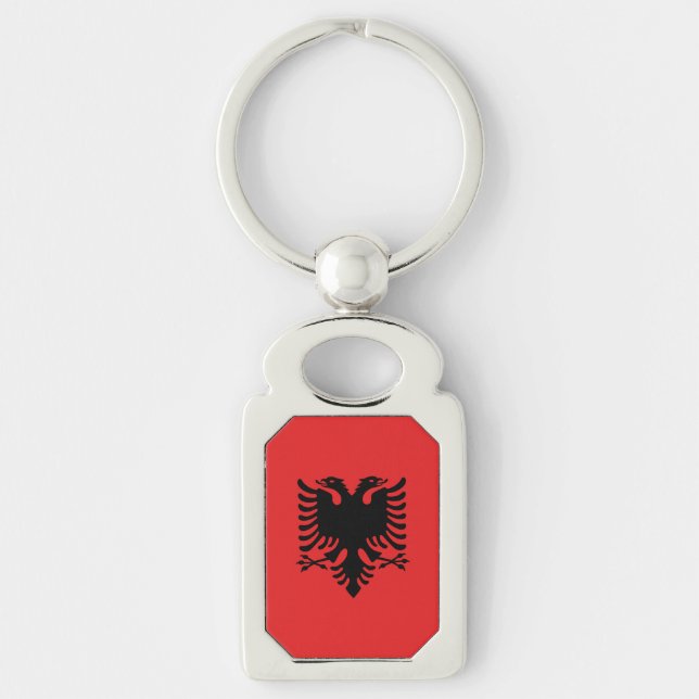 Porte-clés Porte - clé patriotique avec drapeau d'Albanie (Devant)