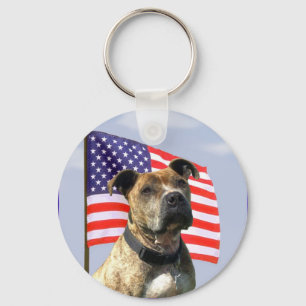 Porte-clés Porte - clé patriotique de pitbull