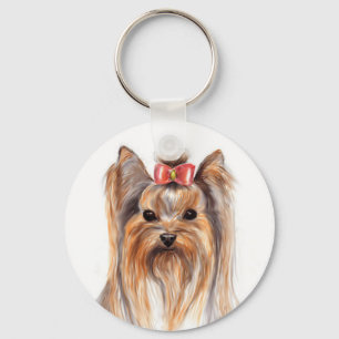 Porte-clés Porte - clé peint du Chien-chiot du Yorkshire Ter