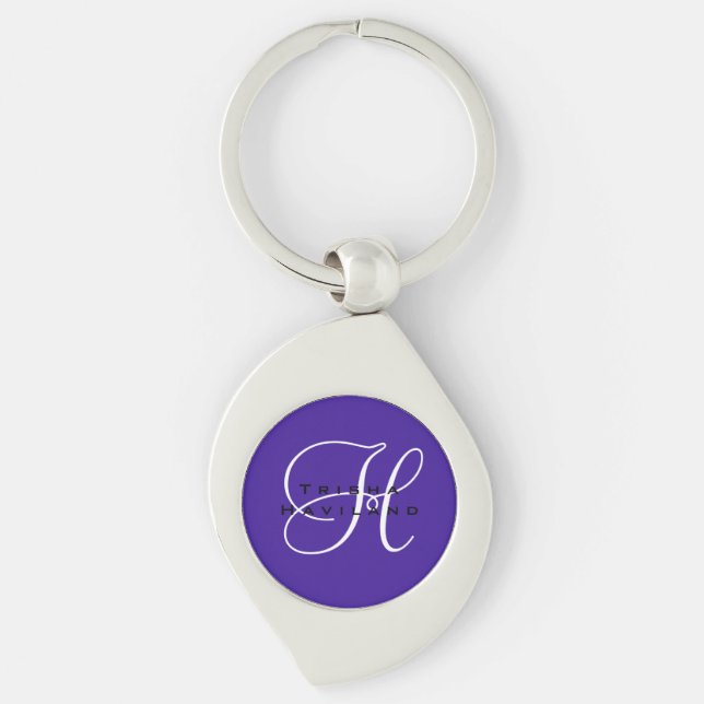 Porte-clés Porte - clé personnalisé avec Monogramme (Devant)
