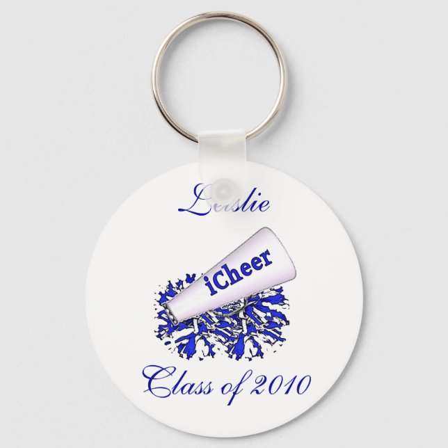 Porte-clés Porte - clé personnalisé bleu (Recto)