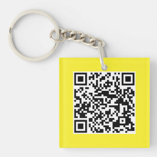 Porte-clés Porte - clé personnalisé CODE QR jaune
