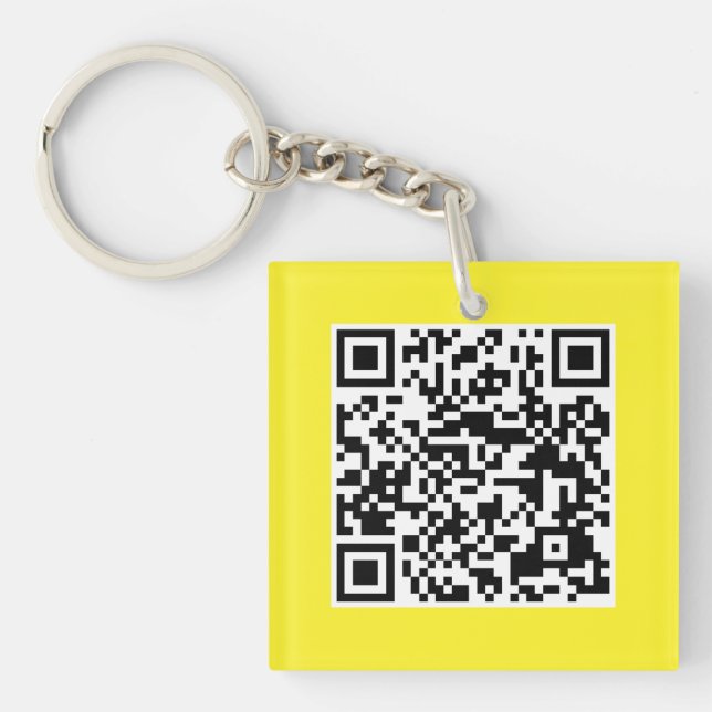 Porte-clés Porte - clé personnalisé CODE QR jaune (Devant)