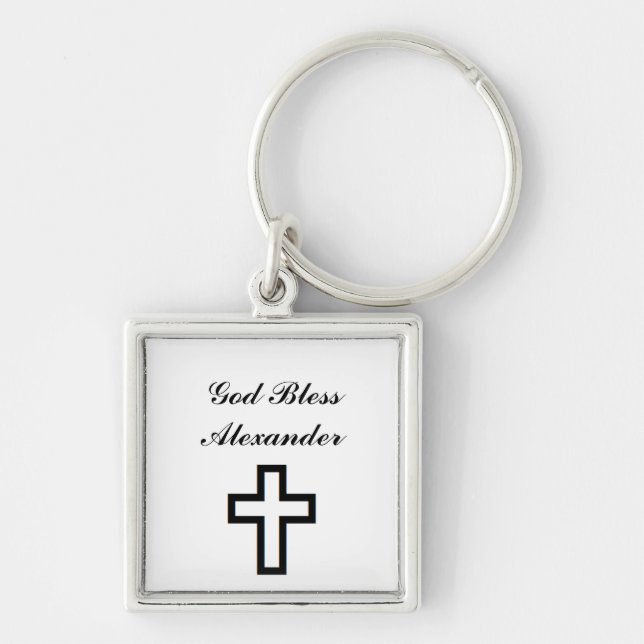 Porte-clés Porte - clé personnalisé de "croix" (Devant)