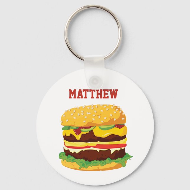 Porte-clés Porte - clé personnalisé Double Cheeseburger (Recto)