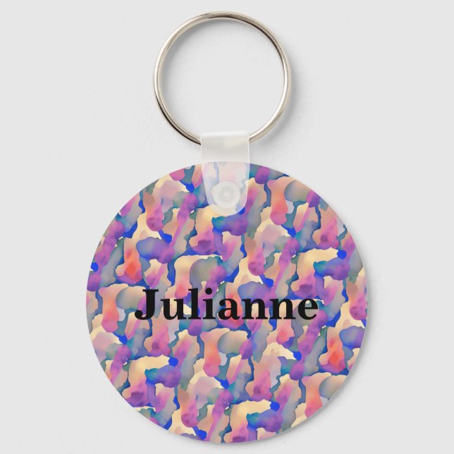 Porte-clés Porte - clé personnalisé Motif aquarelle (Recto)