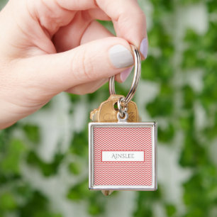 Porte-clés Porte - clé personnalisé Red Simple Chevron