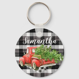 Porte-clés Porte - clé personnalisé XMAS Camion Baffalo Plaid