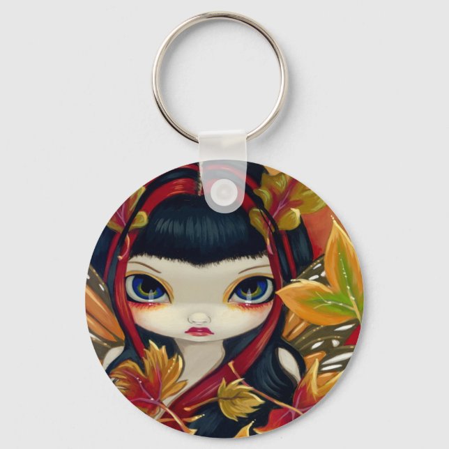 Porte-clés porte - clé "Petites feuilles d'automne" (Recto)