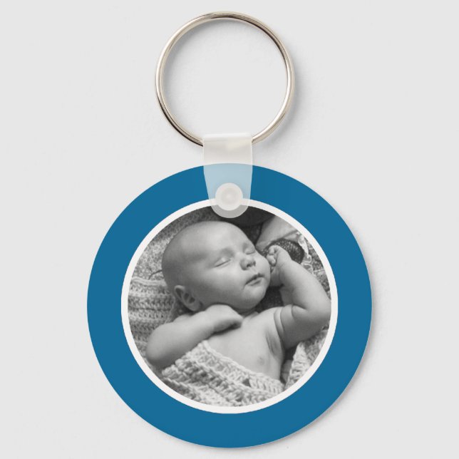 Porte-clés Porte - clé photo bleu et blanc (Recto)