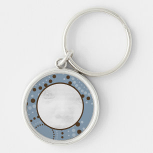 Porte-clés Porte - clé photo Blue & Brown Cirlce Baby