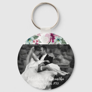 Porte-clés Porte - clé photo personnalisé Fleurs tropicales s