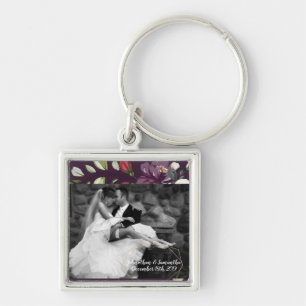 Porte-clés Porte - clé photo personnalisé Plum violet Roses G