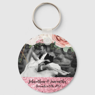 Porte-clés Porte - clé photo personnalisé Rose de jardin géom