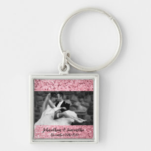 Porte-clés Porte - clé photo personnalisé Rose Parties scinti