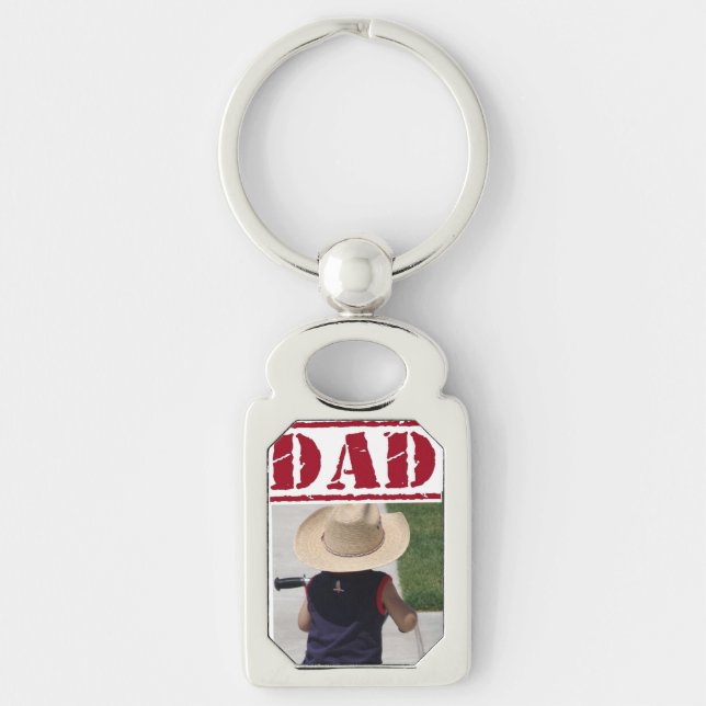 Porte-clés Porte - clé photo Silver Dad (Devant)