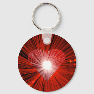 Porte-clés Porte - clé Red Heart rond