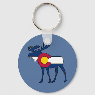Porte-clés Porte - clé rond de l'orignal du Colorado