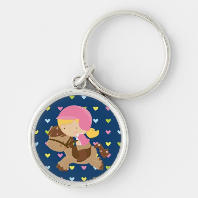 Porte-clés Porte - clé ronde Premium Horseris Hearts (Devant)