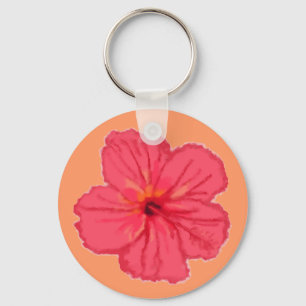 Porte-clés Porte - clé rose de fleur de ketmie